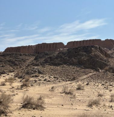 Ayaz Kala on its 100 meter, 300 foot hill.