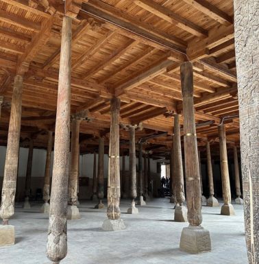 Here's another view of the Juma Mosque, Khiva.