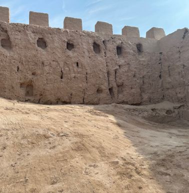 Inside Kyzyl Kala, the walls look almost as if they have melted.