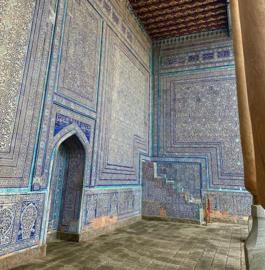 Iwans are cooler, north-facing outdoor rooms - this iwan is the summer mosque at Kunya Ark.