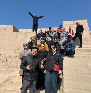 With the teachers at Toprak Kala.