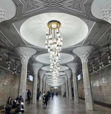 One of Tashkent's pretty metro stations; the metro makes getting around easier.