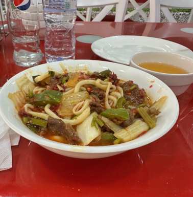 The famous Lagman at family style Anor restaurant.
