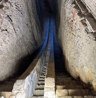 Remains of Ulugh Beg's huge "sextant"