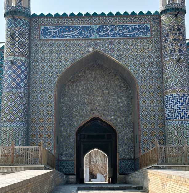 Entering the Khan's 19th century palace in Kokand