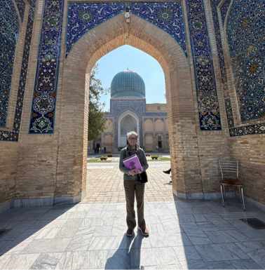 At the portal to the mausoleum site.