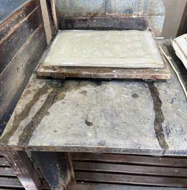 Sheets are pressed and dried.