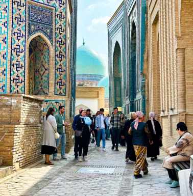 Tombs line a narrow passage.