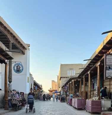 A weekday street.