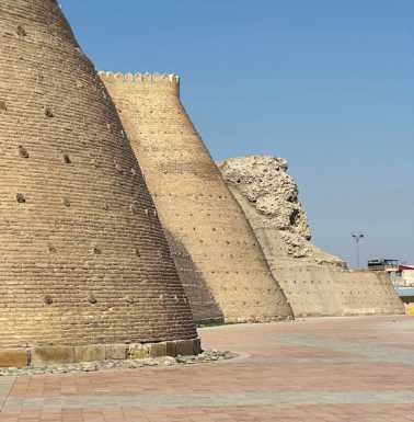Partially restored 16th century walls of the Ark Fortress.